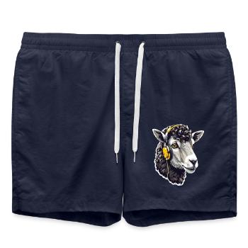 Sheep with Music - The Musical Lamb - Swim Trunks - french navy - Front - AI Model Male 185 light (185cm)