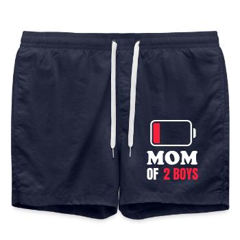 Mom of two boys - Swim Trunks - french navy - Front - AI Model Male 185 light (185cm)