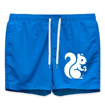 Minimalistische Eichhörnchen Silhouette mit Nuss - Badeshorts - Cobalt blue - Vorne