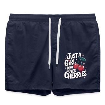 Cherries Cherries Fruits Food - Swim Trunks - french navy - Front - AI Model Male 185 light (185cm)