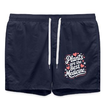 Vegetarian Vegan Veggie Vegetarian - Swim Trunks - french navy - Front - AI Model Male 185 light (185cm)