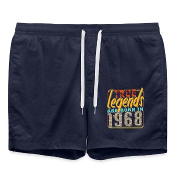 True legends are born in 1968 Vintage anniversaire - Short de bain - bleu marine - Devant - AI Model Male 185 light (185cm)