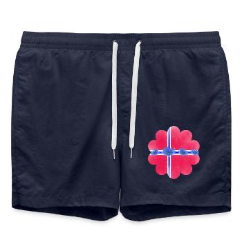 Norvège Fleurs Norvège Drapeau de la Norvège Chicorée - Short de bain - bleu marine - Devant - AI Model Male 185 light (185cm)