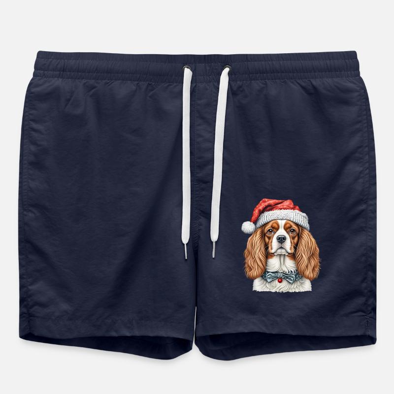 Cavalier King Charles Épagneul Noël - Short de bain - bleu marine