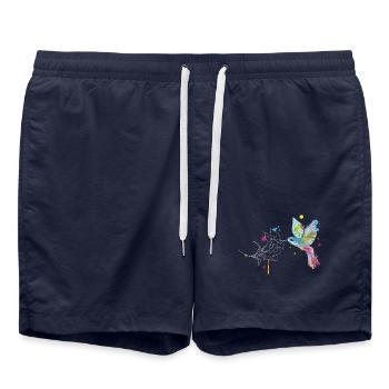 Un colibri et une fleur - Short de bain - bleu marine - Devant - AI Model Male 185 light (185cm)