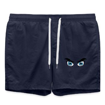 augen trickfilm comic - Badeshorts - French Navy - Vorne - AI Model Male 185 light (185cm)