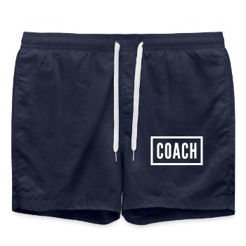 Lettre d’entraîneur Monogram Design - Short de bain - bleu marine - Devant - AI Model Male 185 light (185cm)