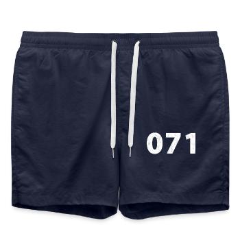 071 Leiden Zoeterwoude Voorschoten Noordwijk - Short de bain - bleu marine - Devant - AI Model Male 185 light (185cm)