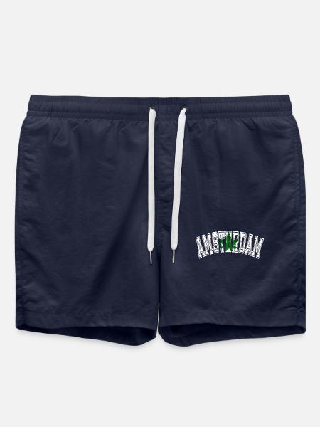 Amsterdam design with cannabis leaf - Swim Trunks - french navy