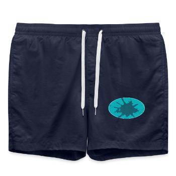 Ovaler Flash Background schmutzing - Badeshorts - French Navy - Vorne - AI Model Male 185 light (185cm)