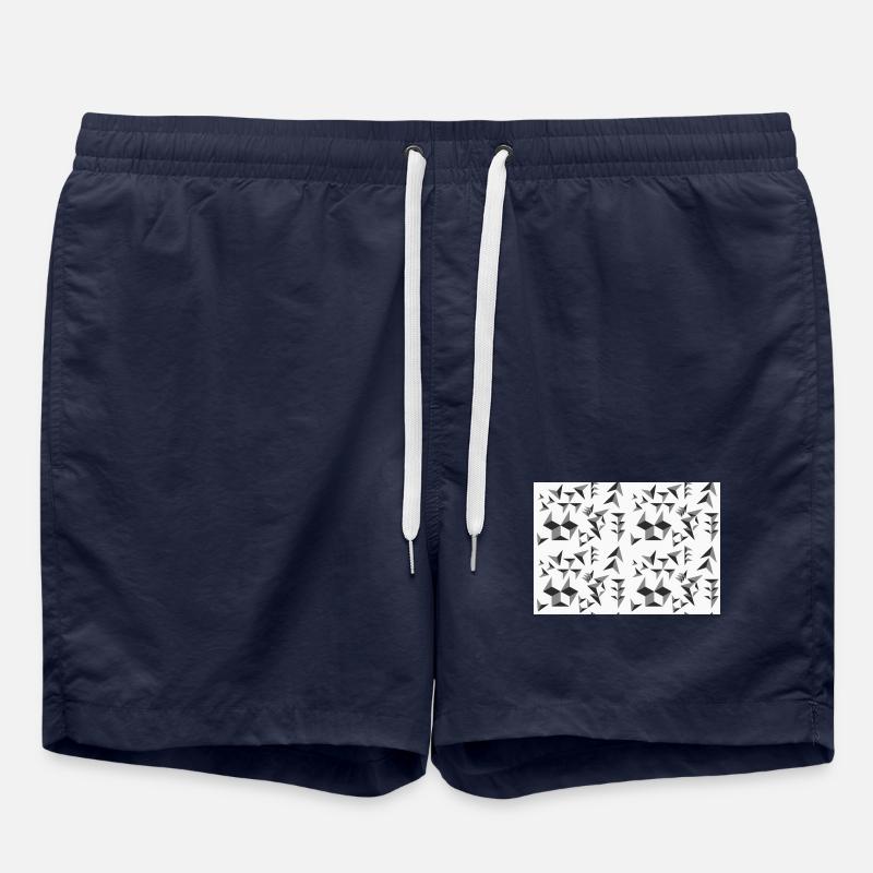 Piramidi modello Deco in bianco e nero - Costume a pantaloncino - blu navy