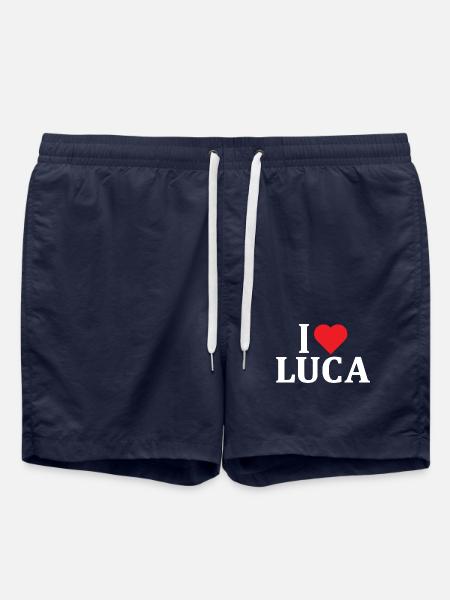 nom du t-shirt J’adore Luca idée cadeau t-shirt - Short de bain - bleu marine