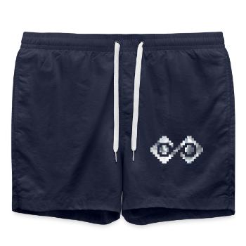 Eternal sky - Traditional Romanian folk art - Swim Trunks - french navy - Front - AI Model Male 185 light (185cm)