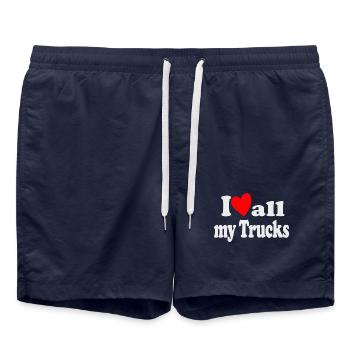 J’aime tous mes camions - Short de bain - bleu marine - Devant - AI Model Male 185 light (185cm)