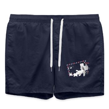 Airmail Rahmen mit Briefen und Briefkasten - Badeshorts - French Navy - Vorne - AI Model Male 185 light (185cm)