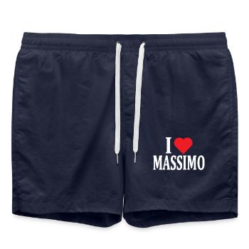 I love Massimo t-shirt gift idea t-shirt - Swim Trunks - french navy - Front - AI Model Male 185 light (185cm)