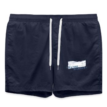 Nature is calling Winter Wonderland 2 - Badeshorts - French Navy - Vorne - AI Model Male 185 light (185cm)
