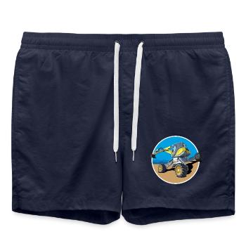 Er baggert dort wo andere Bagger niemals hinkommen - Badeshorts - French Navy - Vorne - AI Model Male 185 light (185cm)