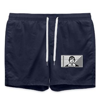 Portrait 8 bits - Short de bain - bleu marine - Devant - AI Model Male 185 light (185cm)