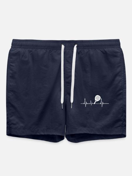 Padel Heartbeat Racket White Design - Swim Trunks - french navy