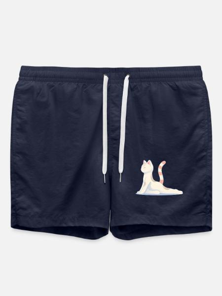 Cat in meditative yoga pose - Swim Trunks - french navy
