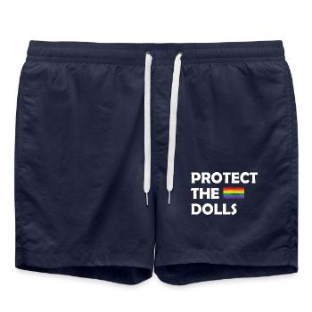 PROTECT THE DOLLS flag small - Badeshorts - French Navy - Vorne - AI Model Male 185 light (185cm)