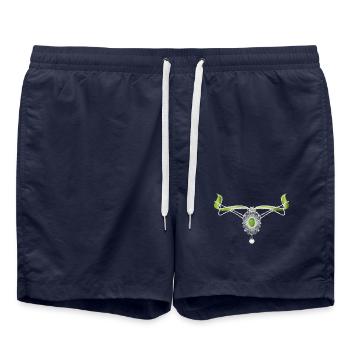 Motif de collier élégant embelli dans un style traditionnel - Short de bain - bleu marine - Devant - AI Model Male 185 light (185cm)