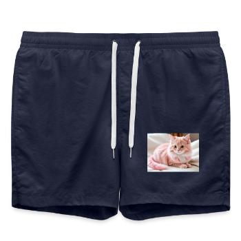 Pink Velvet Kitten Dream - Swim Trunks - french navy - Front - AI Model Male 185 light (185cm)