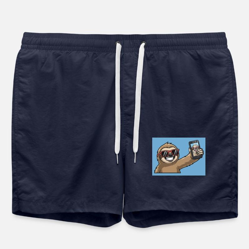 Cool Sloth Selfie Design - Swim Trunks - french navy
