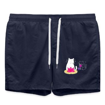 Cute Pottery Cats – lustiges Geschenk eines Keramikkünstlers - Badeshorts - French Navy - Vorne - AI Model Male 185 light (185cm)