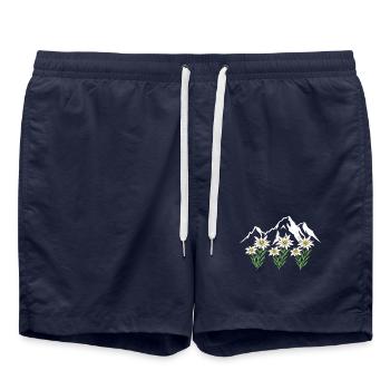 Alpen Edelweiß - Badeshorts - French Navy - Vorne - AI Model Male 185 light (185cm)