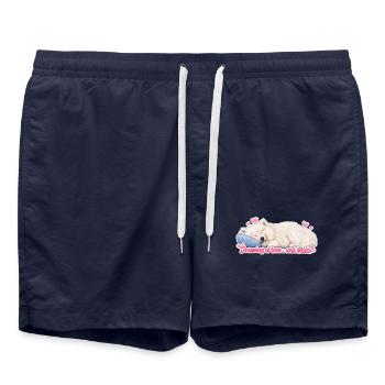 Träumen von Liebe und Leckereien - Badeshorts - French Navy - Vorne - AI Model Male 185 light (185cm)