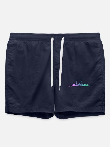 Berlin Skyline - Badeshorts - French Navy
