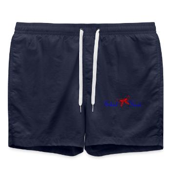 Schulkind Schmetterling - Badeshorts - French Navy - Vorne - AI Model Male 185 light (185cm)