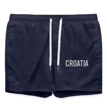 Don de supporter Croatie Croatie - Short de bain - bleu marine - Devant - AI Model Male 185 light (185cm)