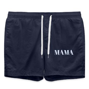MAMA Design Karomuster - Badeshorts - French Navy - Vorne - AI Model Male 185 light (185cm)