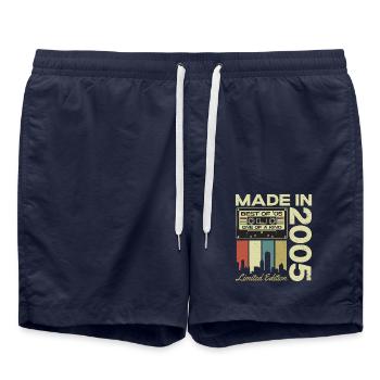 2005 geboren Jahrgang Geburtstag Geschenk - Badeshorts - French Navy - Vorne - AI Model Male 185 light (185cm)