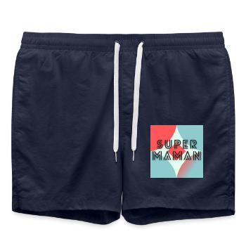 FÊTE DES MÈRES,BONNE FÊTE MAMAN,MAMAN,JE T'AIME - Short de bain - bleu marine - Devant - AI Model Male 185 light (185cm)