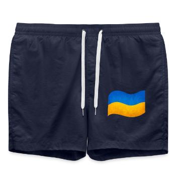 The flag of Ukraine - Badeshorts - French Navy - Vorne - AI Model Male 185 light (185cm)
