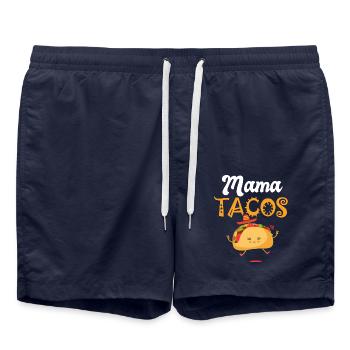 mama taco tacos Taco Tacos mexikanische Küche - Badeshorts - French Navy - Vorne - AI Model Male 185 light (185cm)