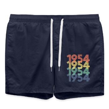 1954 70th Birthday Men Women 70 Years Old Vintage - Swim Trunks - french navy - Front - AI Model Male 185 light (185cm)