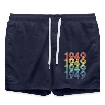 1949 75th Birthday Men Women 75 Years Old Vintage - Swim Trunks - french navy - Front - AI Model Male 185 light (185cm)