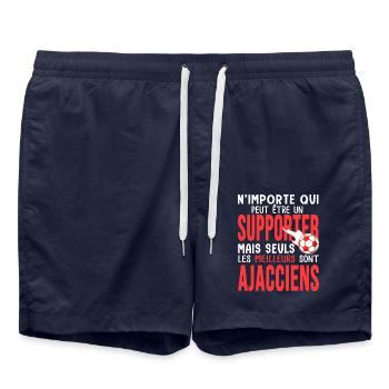 Cadeau foot ajaccio supporter football ajaccien - Short de bain - bleu marine - Devant - AI Model Male 185 light (185cm)