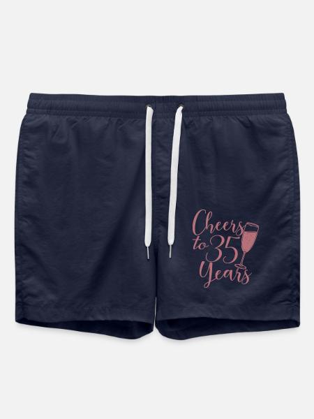 35th Birthday Women For Her Cheers To 35 Years Old - Swim Trunks - french navy