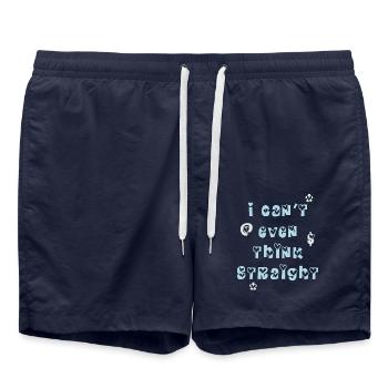Je ne peux même pas penser à l’amour bleu błękitny - Short de bain - bleu marine - Devant - AI Model Male 185 light (185cm)