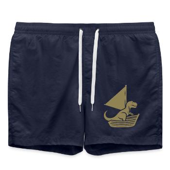 Voilier d’été cool T-Rex Silhouette - Short de bain - bleu marine - Devant - AI Model Male 185 light (185cm)