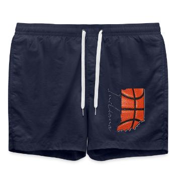 Indiana (United States) | Real Basketball | Map Script - Swim Trunks - french navy - Front - AI Model Male 185 light (185cm)