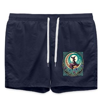 Lune sorcière - Short de bain - bleu marine - Devant - AI Model Male 185 light (185cm)