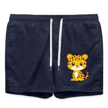 Petit léopard - Short de bain - bleu marine - Devant - AI Model Male 185 light (185cm)