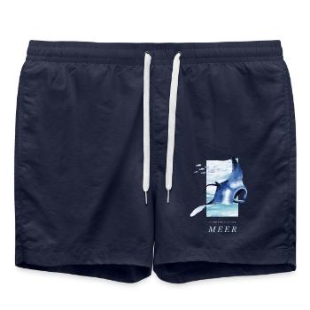 Place of longing sea Manta - Swim Trunks - french navy - Front - AI Model Male 185 light (185cm)